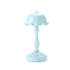 Retro Charging Table Lamp Bedroom Bed LED Eye Protection Light(LD04 Flower Hat Light Blue)