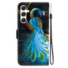 For Samsung Galaxy A35 5G Crystal Texture Colored Drawing Leather Phone Case(Peacock)