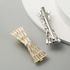 Bow Element Hairpin Duckbill Clip Alloy Inlaid Rhinestone Hair Clip(Golden)