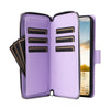 For Samsung Galaxy S23 FE 5G Nine-card Slots Zipper Wallet Bag Leather Phone Case(Purple)