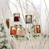 Christmas Celebration Supplies Wooden Box Small Doll Pendant Children Gift Small Doll Pendant Tree Pendant(Orange)