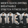 3pcs / Set Men Gym Running Clothes Set Quick Dry Sports T Shirt, Size: XXL(Gray Line)