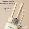 3 In 1 No Punch Wall Mounted Toilet Brush Household TPR Bristles Bathroom Cleaning Brush With Base(Dark Green)