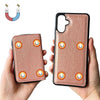 For Samsung Galaxy A56 5G Solid Color Zipper 11-Card Slots Bag Phone Case with Lanyard(Rose Gold)