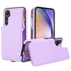 For Samsung Galaxy A54 Double Flap Zipper RFID Leather Phone Case with Short Lanyard(Light Purple)