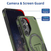 For Samsung Galaxy A35 Armor MagSafe Holder PC Hybrid TPU Phone Case(Army Green)
