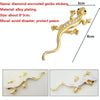 Zinc Alloy Rhinestone Gecko Metal 3D Car Sticker(Gold)