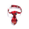Christmas Red Plaid Snowflake Pet Bow Tie Collar, S (17-30cm)