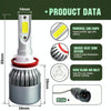 2pcs H8/H11 18W 1800LM 6000K Waterproof IP68 Car Auto LED Headlight with 2 COB LED Lamps, DC 9-36V(White Light)