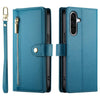 For Samsung Galaxy A26 5G Nine Card-slot Zipper Wallet Bag Leather Phone Case(Blue)