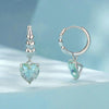 S925 Sterling Silver Blue Green Ice Zirconium Heart Shaped Women Earrings(SCE1706)