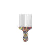 Printed Steel Pin Pick Hair Comb Retro Oil Head Style Comb, Color Classification: Waist Flower K4