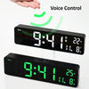 6625D LED Digital Alarm Clock Luminous Desktop Timer Temperature Display Alarm Clock( Black Shell Green Light)