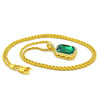 Hip Hop Mini Rhinestone Colorful Pendant Twist Necklace for Men(Gold and Green)