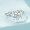 S925 Sterling Silver Warm Sun Adjustable Open Ring(SCR1038-E)