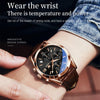 OLEVS 2872 Men Three Eyes Six Needles Chronograph Waterproof Quartz Watch(Black + Rose Gold)