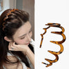 Dual Purpose Chopped Hair Wave Hair Bands With Teeth(Grey Leopard)