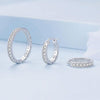 Sterling Silver Fine Sparkle Zirconia Stud Earrings Ring Set(No.6)