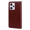 For Xiaomi Redmi Note 12 5G Global/Poco X5 Rose Embossed Flip PU Leather Phone Case(Brown)