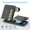 4-in-1 Foldable Desktop Mobile Phone Watch Earphones Wireless Charger(Black)