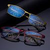 Progressive Multifocal Presbyopic Glasses Anti-blue Light Mobile Phone Glasses, Degree: +250(Wine Red)