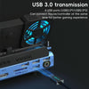 YCE-V279 10 in 1 USB-C Gaming Dock Station Hard Disk Enclosure with Detachable Fan(Blue Black)