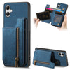 For Samsung Galaxy A04 4G Retro Leather Zipper Wallet Back Phone Case(Blue)