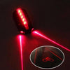 Bicycle Taillights 2 Laser Beams +5 Superbright Red LED Indicators with Safety Warning Bicycle Logo