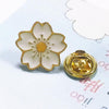 Sweet Cherry Blossom Brooch Drip Flower Collar Pin Badges Clothing Bags Accessories(Black)