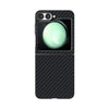 For Samsung Galaxy Z Flip5 5G ABEEL C Carbon Fiber Series 6D Micro Relief MagSafe Phone Case(Black)