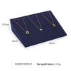 20x14x5.5cm 3-bit Necklace Holder Jewelry Display Props Blue Microfiber Window Necklace Earring Ring Stand