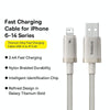 Baseus Titanium Alloy Series 2.4A USB to 8 Pin Fast Charging Cable, Length:1m(Gold)