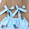 Summer Print Sleeveless Sling T-Shirt for Children, Size:90CM(Blue)