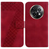 For Realme 13+ Global Seven-shaped Embossed Leather Phone Case(Red)