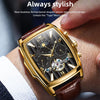 OLEVS 6675 Men Multifunctional Moon Phase Tourbillon Mechanical Watch(Black + Gold)