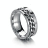2 PCS Roman Numerals Turnable Chain Titanium Steel Ring, Color: Steel Color(7)