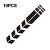 10 PCS Car Stripe Reflective Sticker Motorcycle Fender Arrow Stickers(Black)