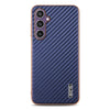 For Samsung Galaxy A16 5G AZNS Electroplated Edge Carbon Fiber Texture Phone Case(Blue)