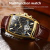 OLEVS 6675 Men Multifunctional Moon Phase Tourbillon Mechanical Watch(Black + Gold)