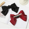 5 PCS Satin Bow Hairpin Back Head Hair Accessories, Colour: Wine Red