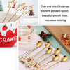 6pcs /Pack Christmas Stainless Steel Spoon And Fork Cutlery Gift Set, Style: 304 Circle+Red Box