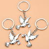 Metal Peace Dove Keychain Decorative Pendant, Model: X-1498