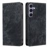 For Samsung Galaxy S25+ 5G RFID Anti-theft Brush Magnetic Leather Phone Case(Black)