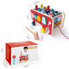 Baby Percussion Wooden Elephant Drag Cart Hitting Hamster Children Educational Toys(Red)