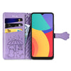 For Alcatel 1S 2021 Lovely Cat and Dog Embossing Pattern Horizontal Flip Leather Case , with Holder & Card Slots & Wallet & Cartoon Clasp & Lanyard(Purple)