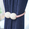Fashion Adornments Pearl Magnetic Buckle Curtain Strap(Pink)