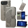 For Asus ROG Phone 6 Butterfly Love Flower Embossed Flip Leather Phone Case(Gray)