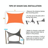 Outdoor Garden Sunshade Sail Waterproof Anti-UV Canopy, Size: 2m x 2m(Orange)