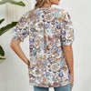 Women V-neck Loose Short-sleeved Printed T-shirt Top, Size: M(Orange Cashew)