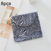 8pcs Cotton and Linen Sanitary Napkin Storage Bag Handy Clutch Bag(Waves)